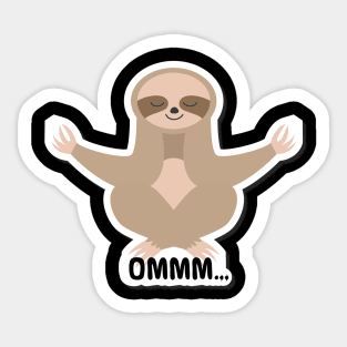 Ommm sloth meditating Sticker